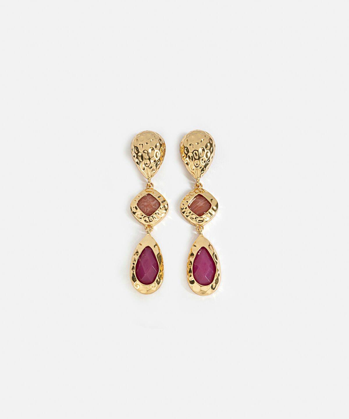 Acrylic Detail Textured Earrings