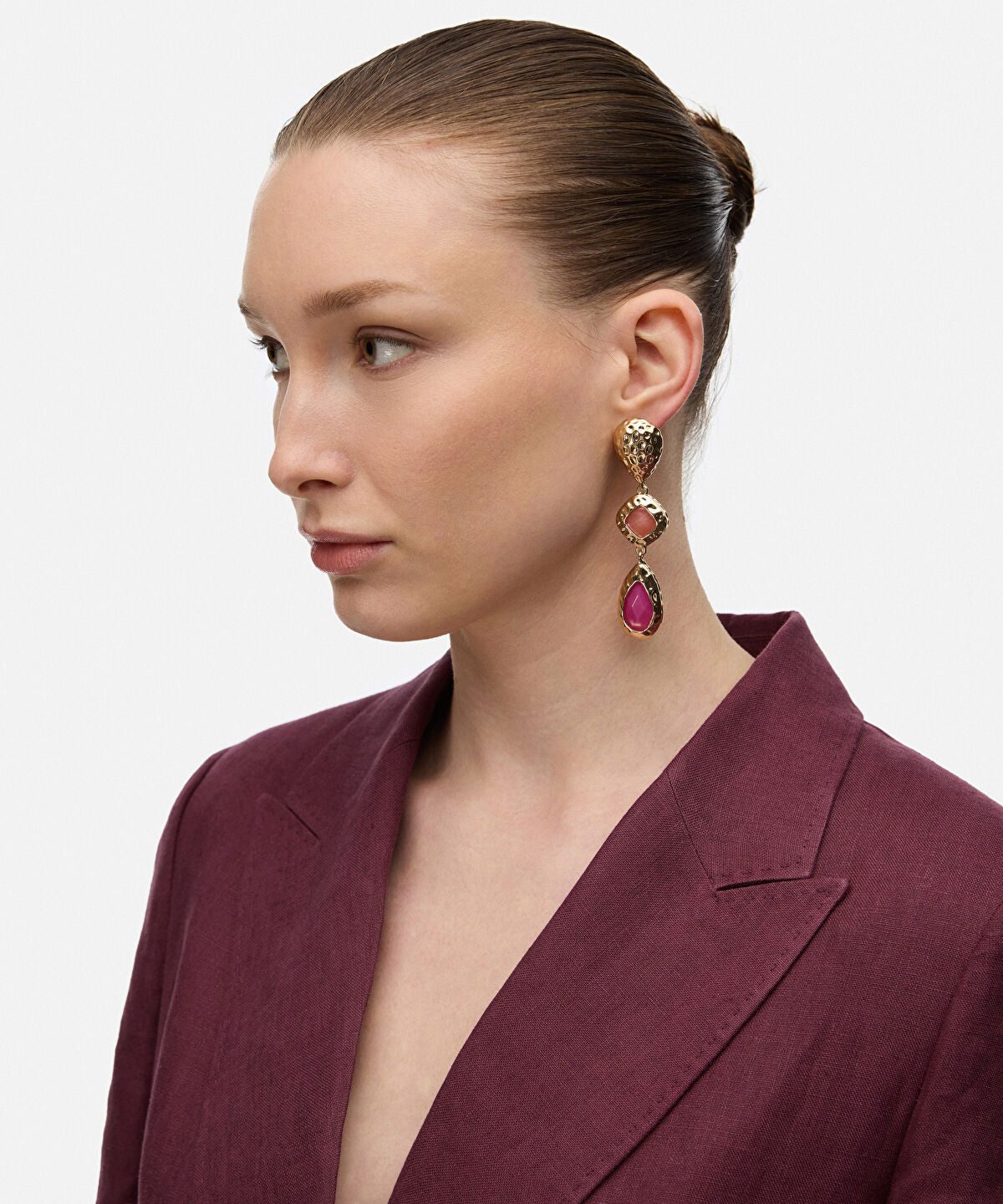 Acrylic Detail Textured Earrings