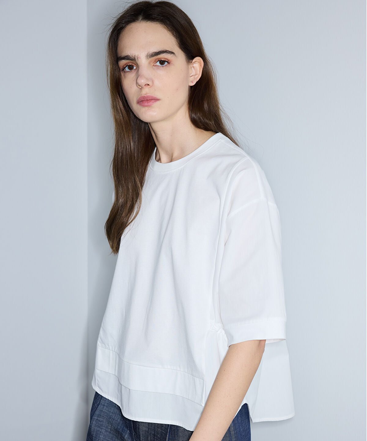 Adjustable Waist Mixed Media T-Shirt