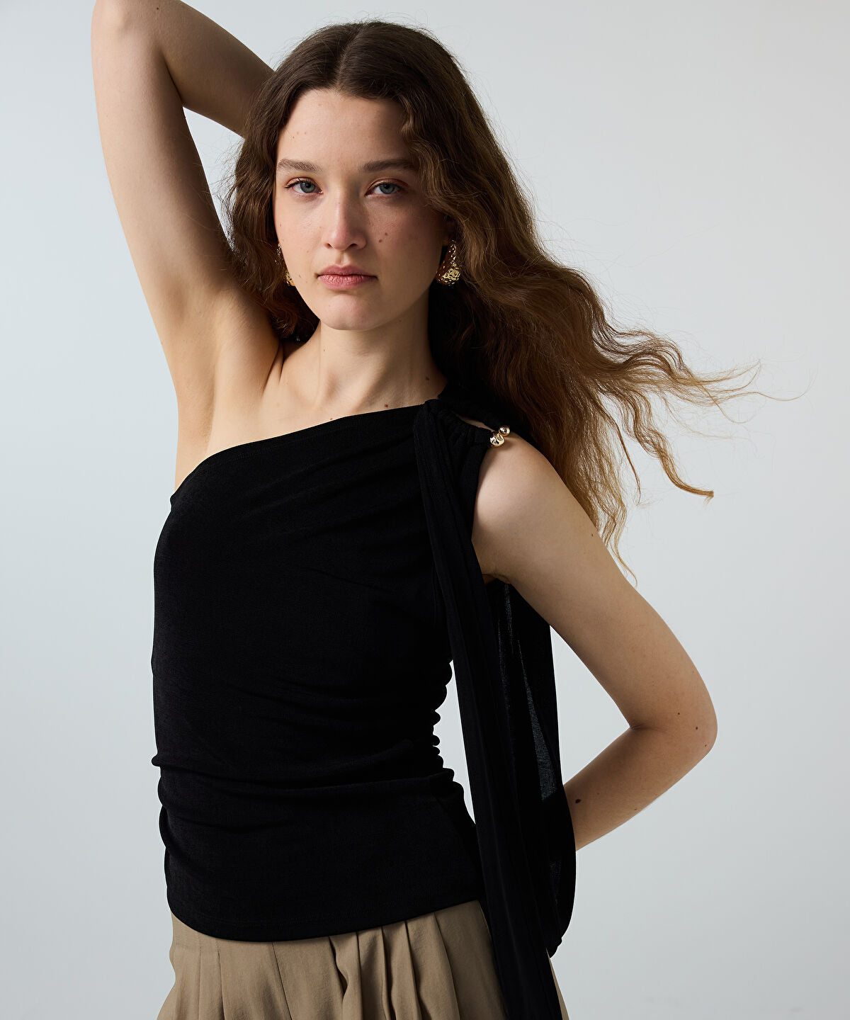 Asymmetric T-Shirt with Metal Accent