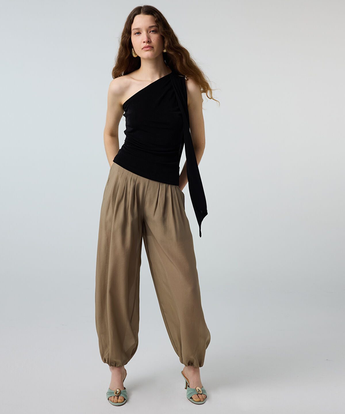 Asymmetric T-Shirt with Metal Accent