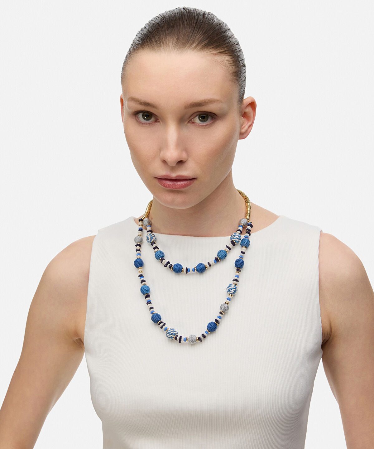 Beaded Raffia Necklace