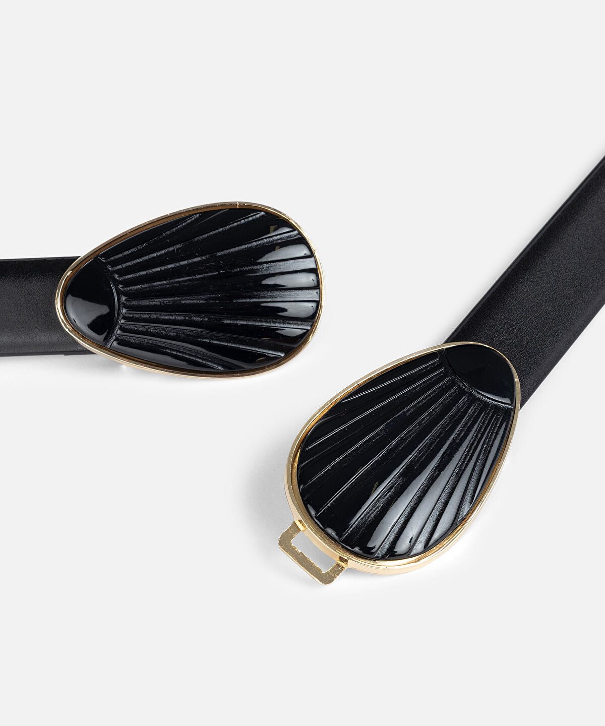 Double-Buckle Leather-Effect Belt