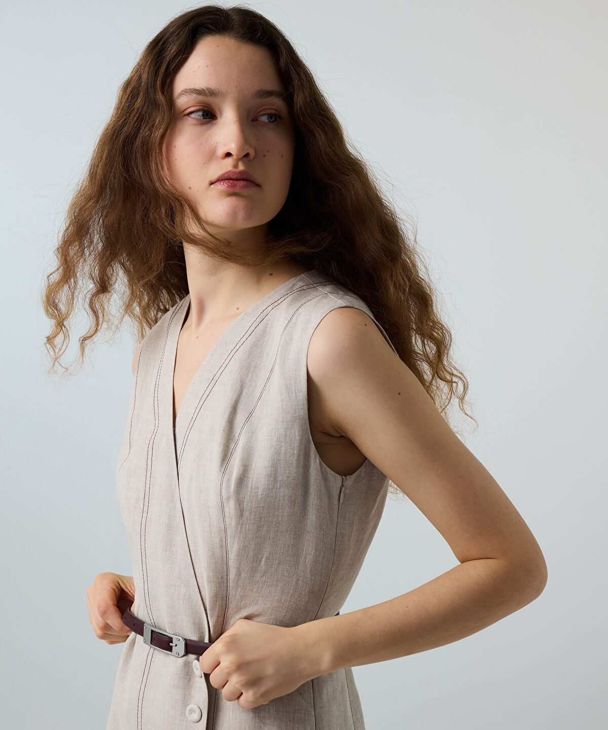 Belted Linen Dress