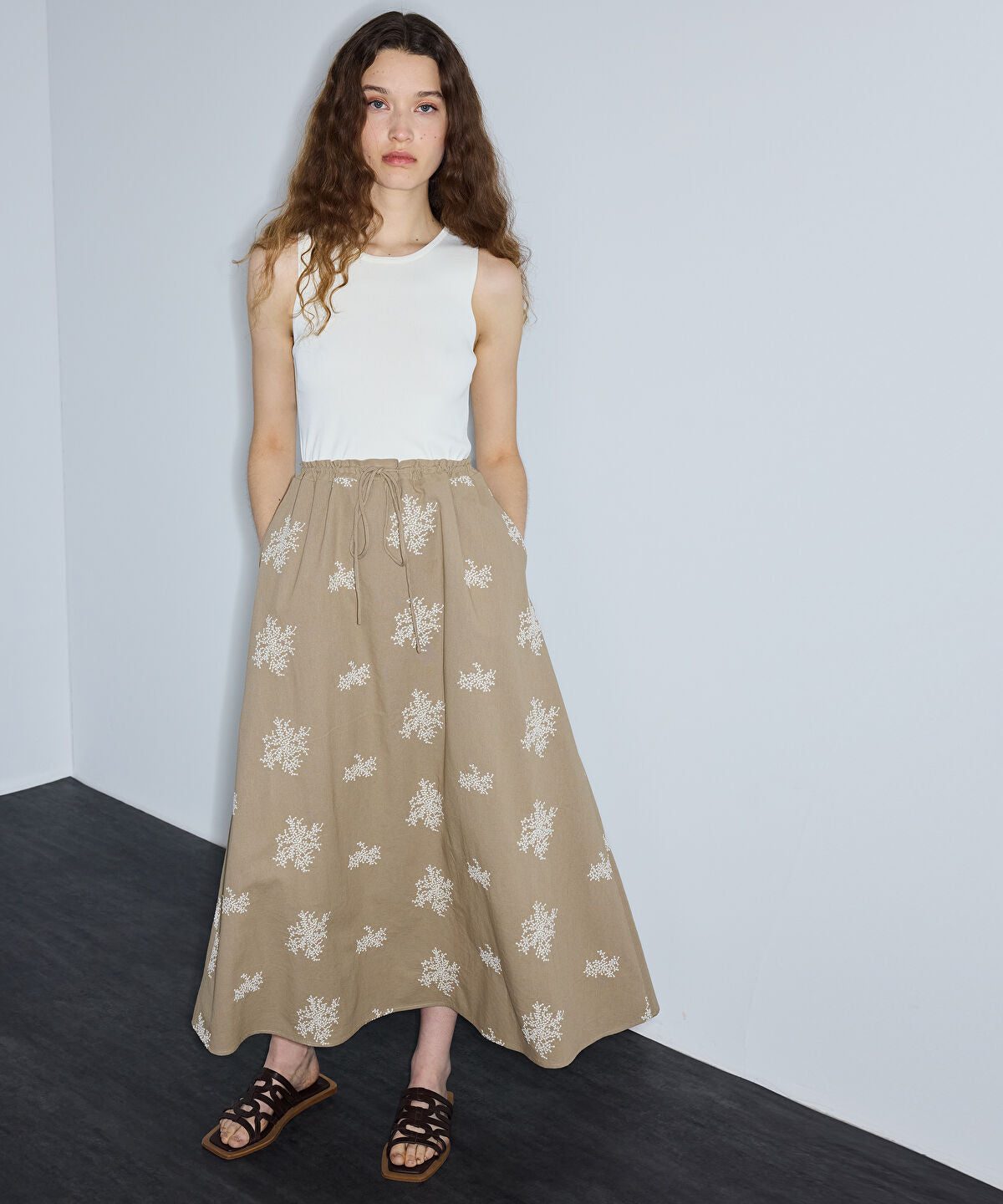 Color-Block Embroidered Dress