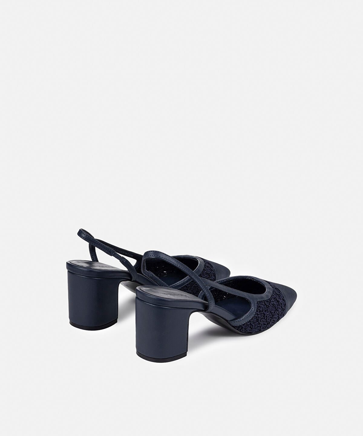 Contrast-Textured Slingback Heels
