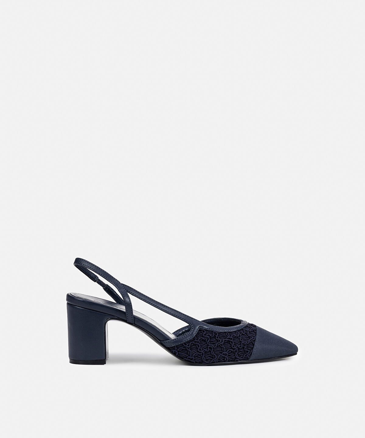 Contrast-Textured Slingback Heels