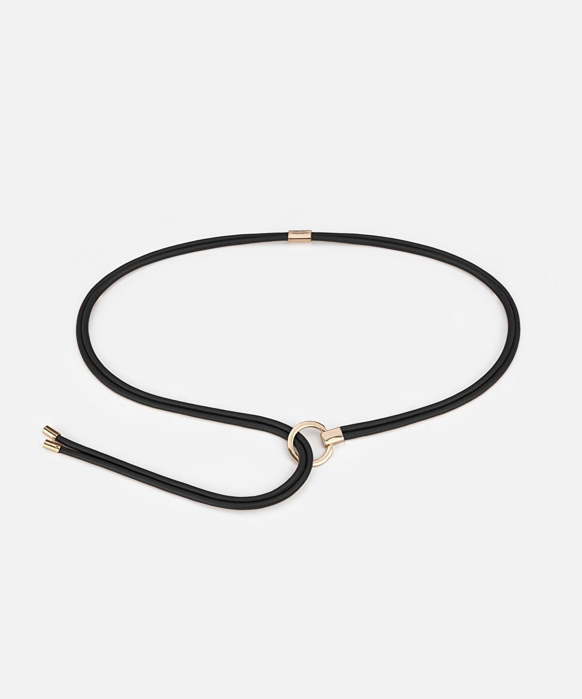 Cord Belt with Round Buckle