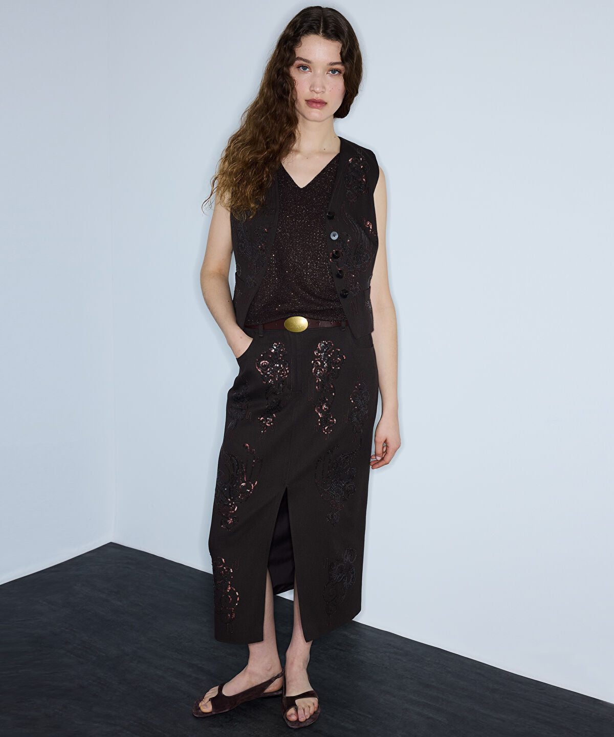 Embellished Pencil Skirt
