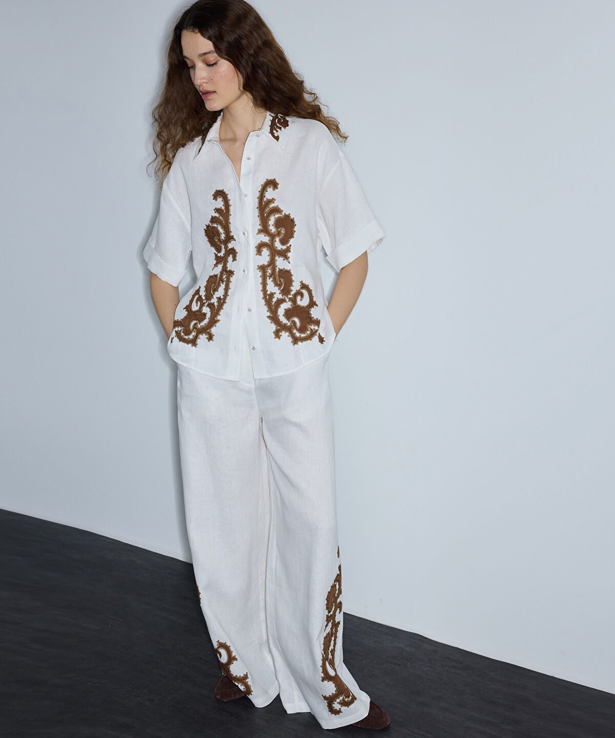 Embroidered Linen Jacket