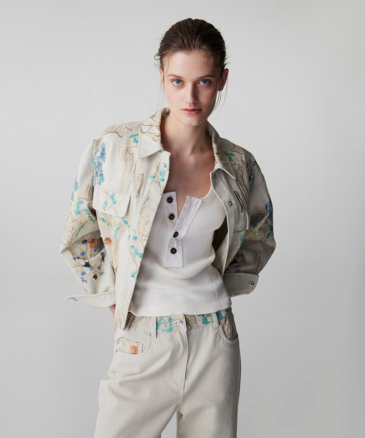 Embroidered Sequinned Coat