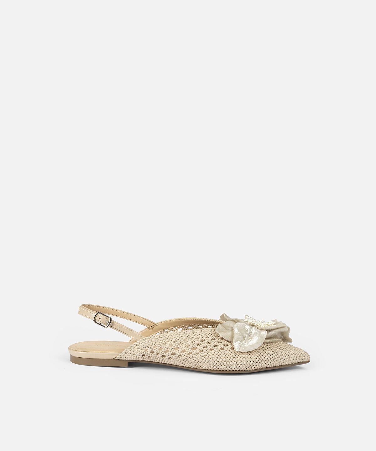 Floral Appliqué Textured Flats