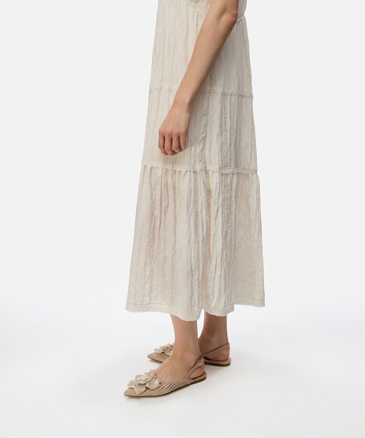 Floral Appliqué Textured Flats