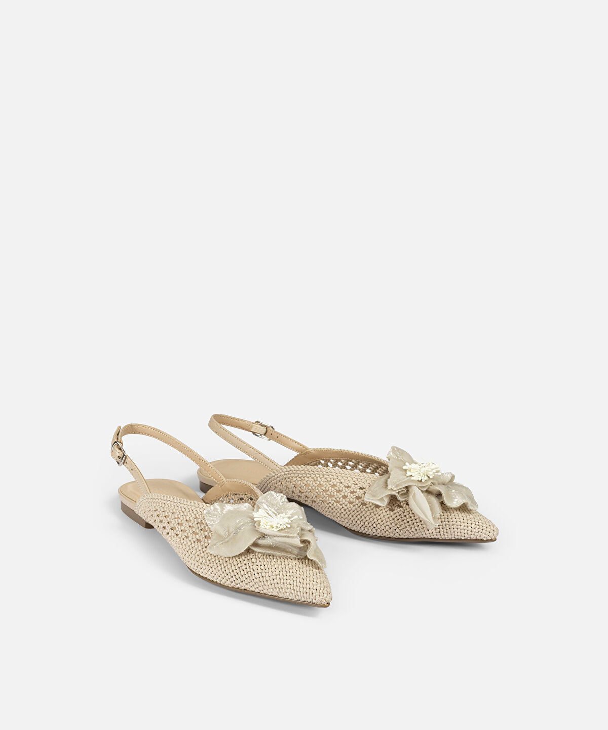 Floral Appliqué Textured Flats