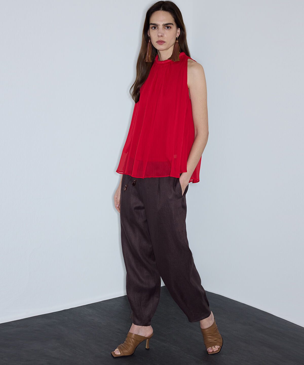 Halter-Neck Chiffon Blouse