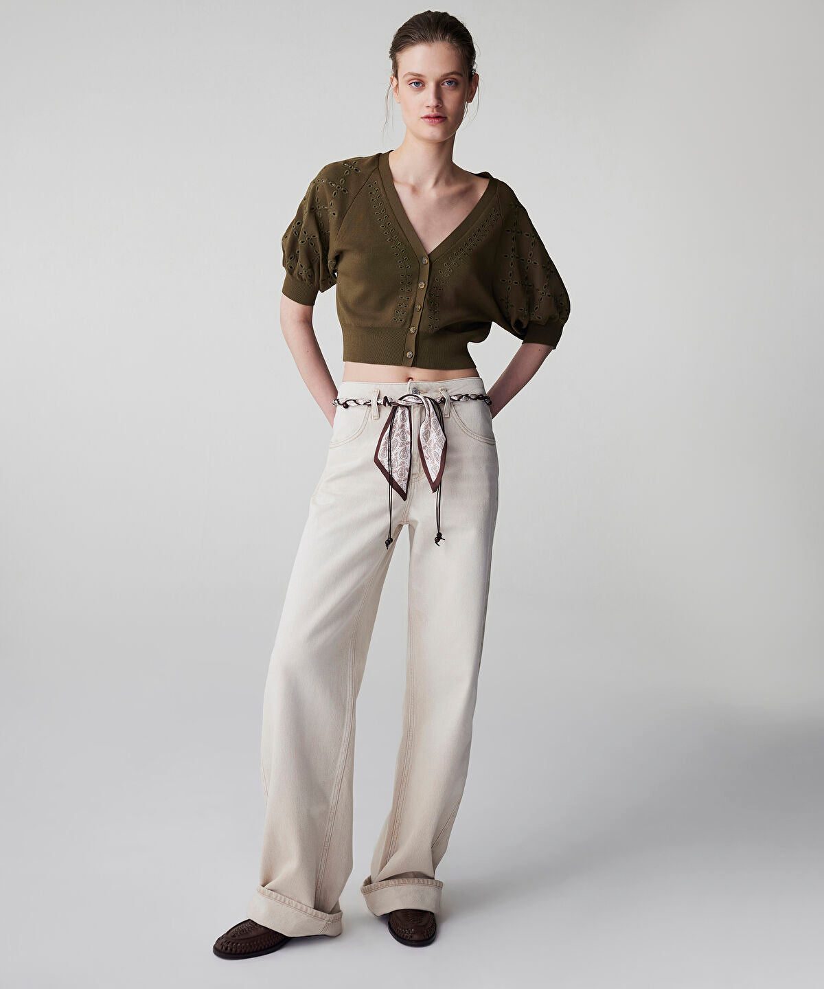 Belted Wide Leg Jeans