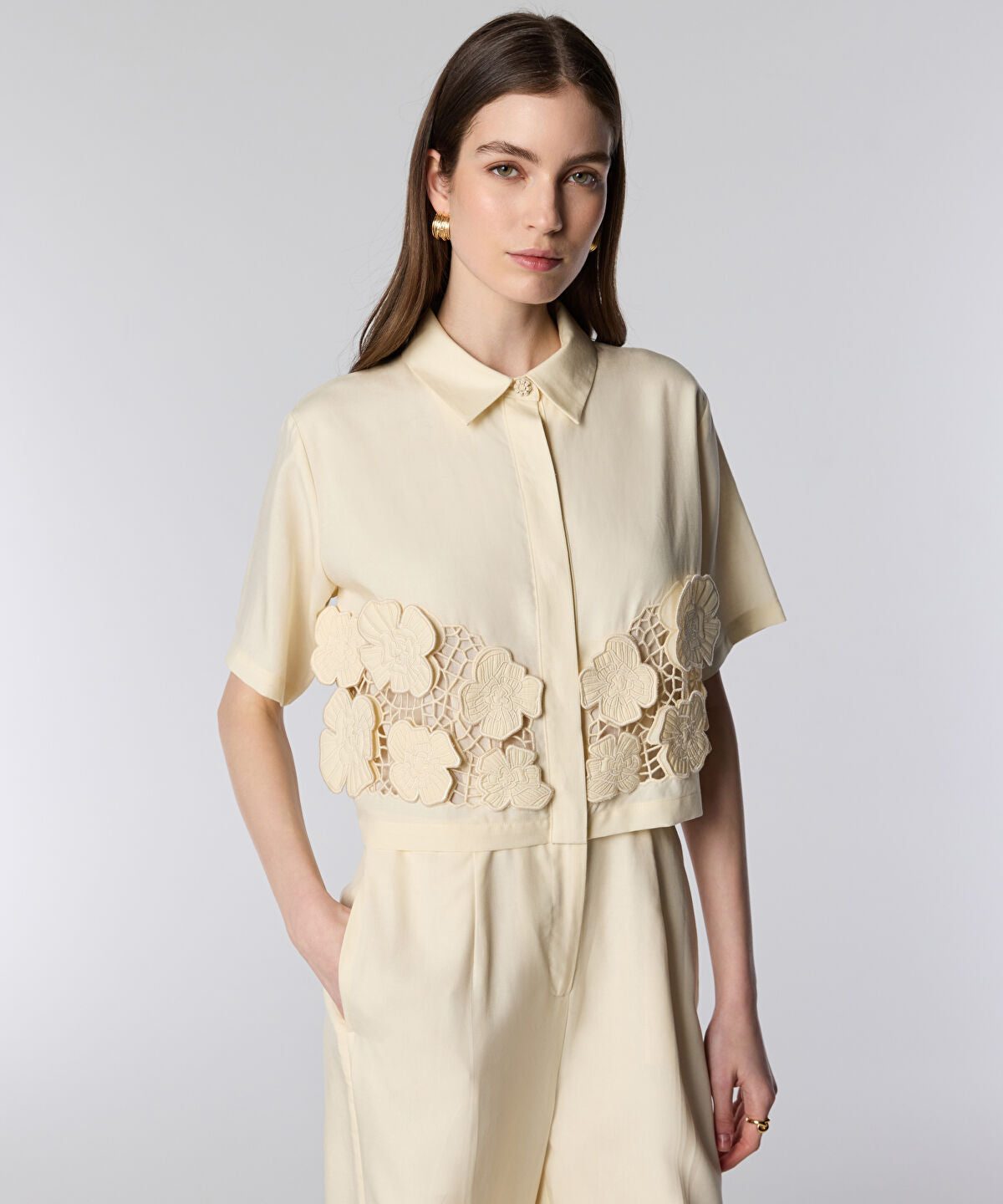 Floral Applique Wide Leg Jumpsuit