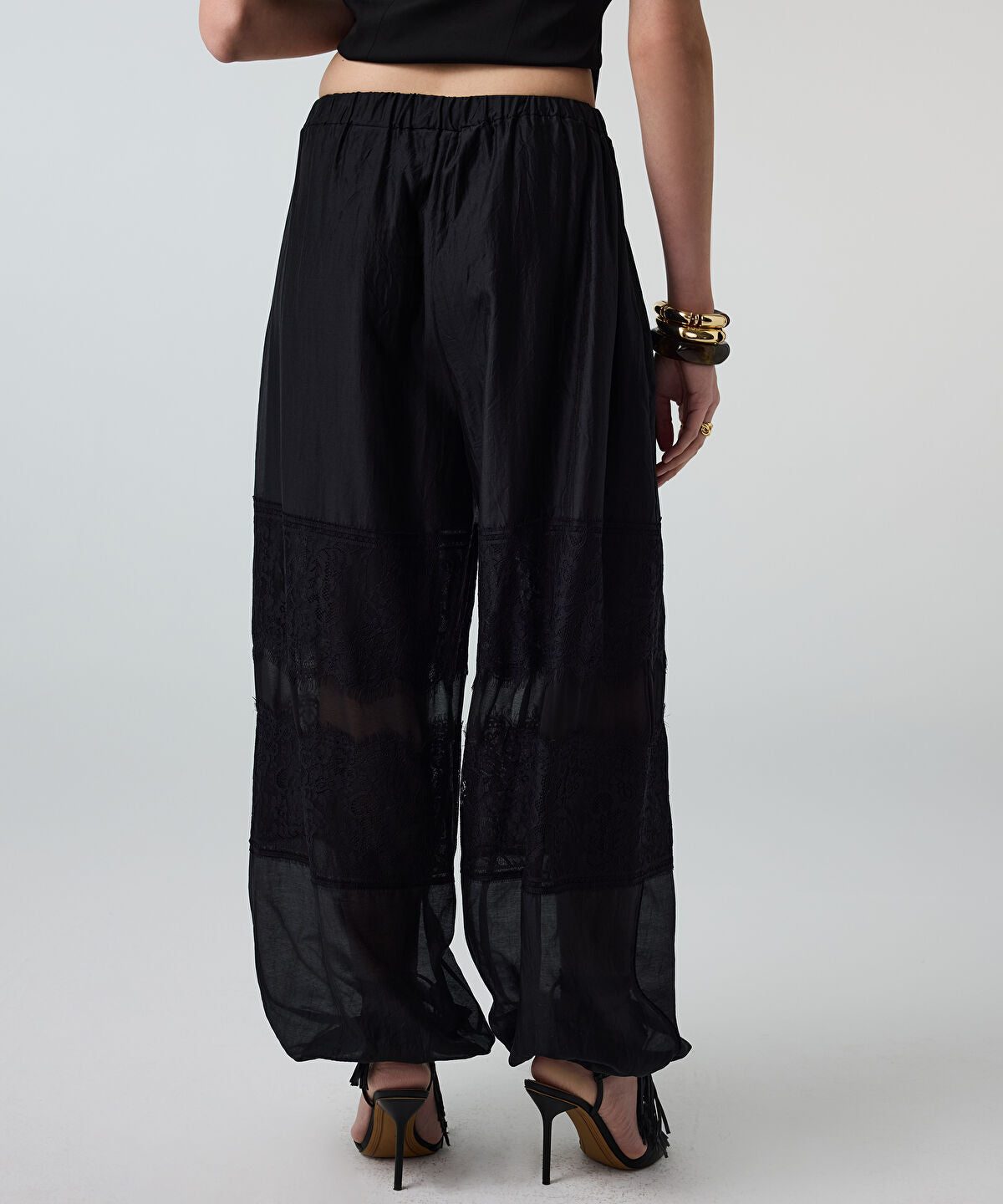 Lace-Trimmed Balloon Trousers