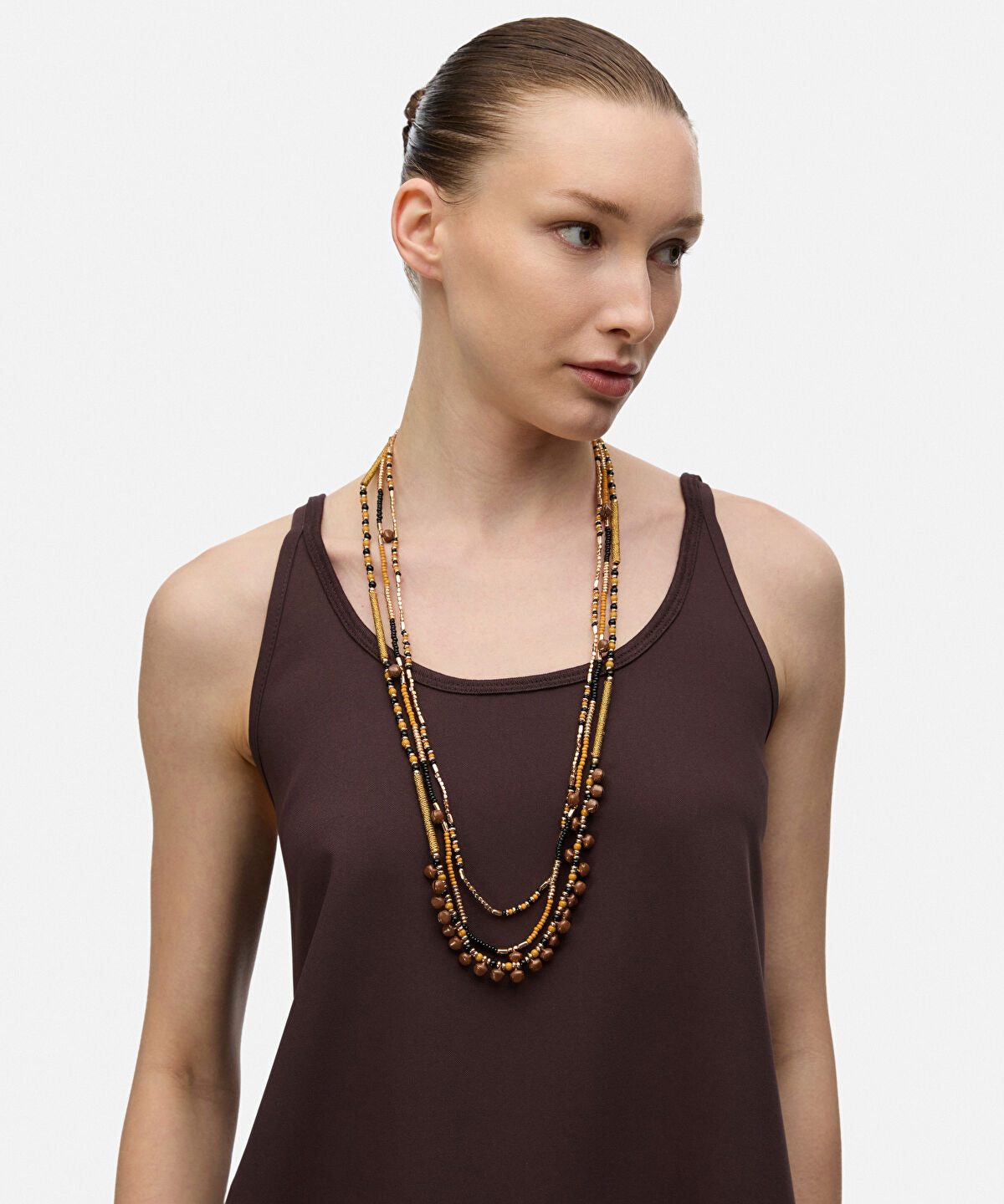 Mixed Beaded Long Necklace Set