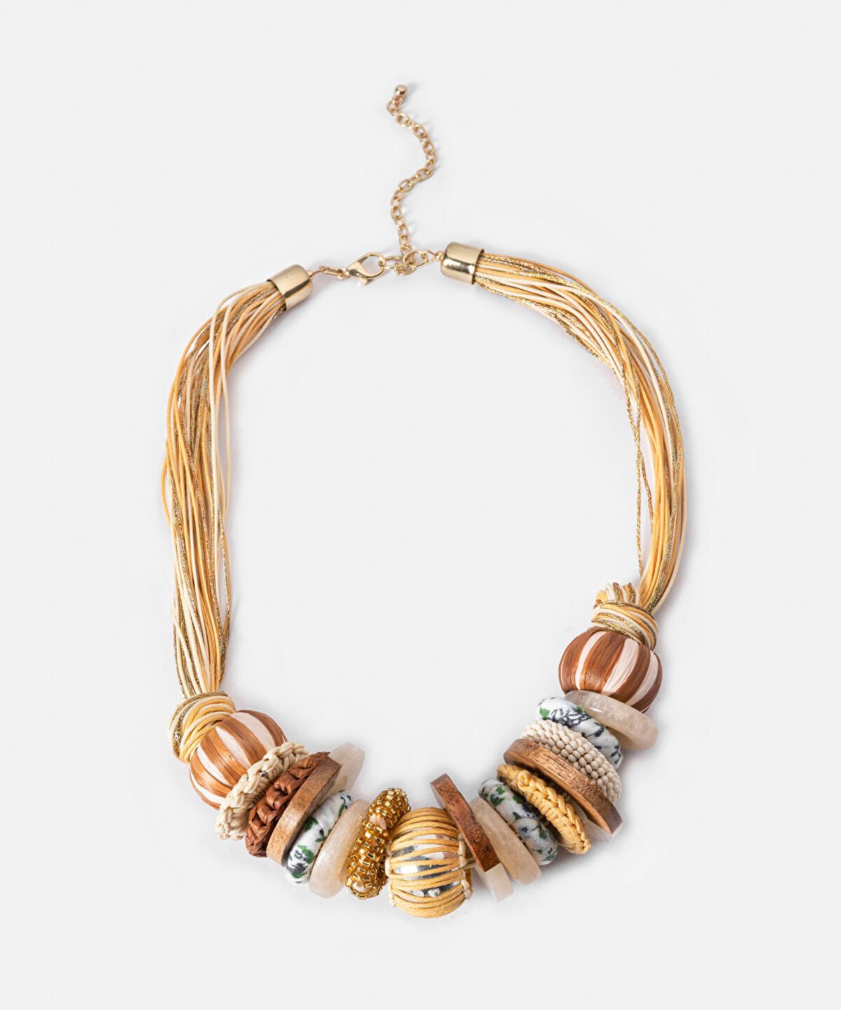 Mixed Element Raffia Necklace