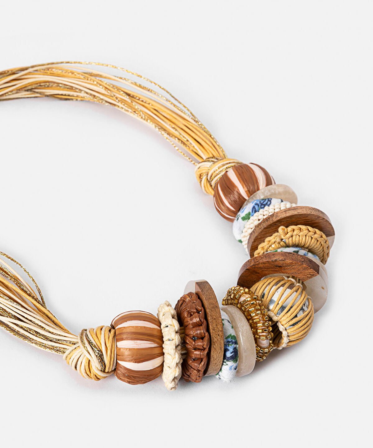 Mixed Element Raffia Necklace