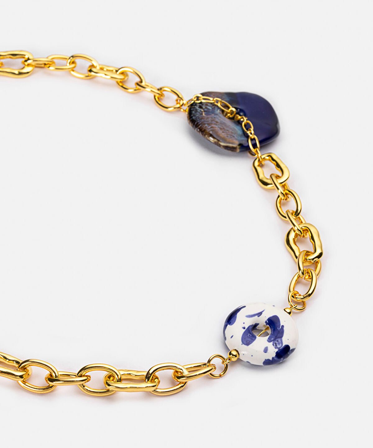 Mixed Stone Chain Necklace