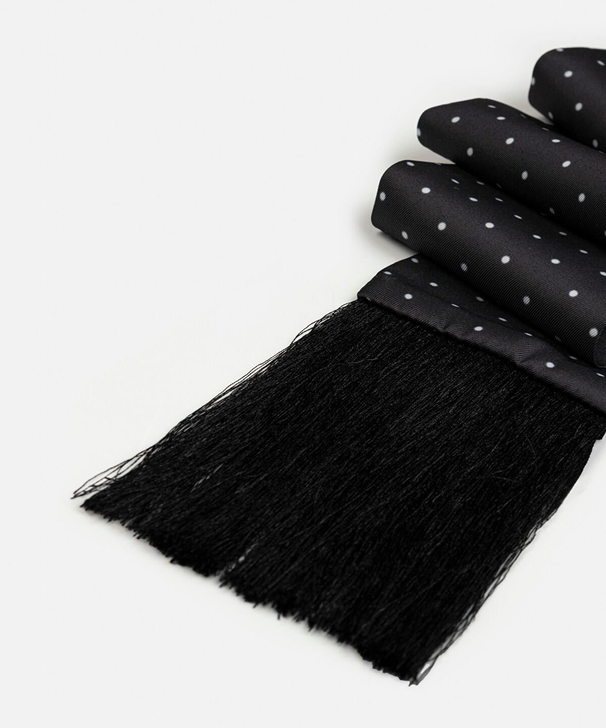 Polka Dot Fringed Scarf