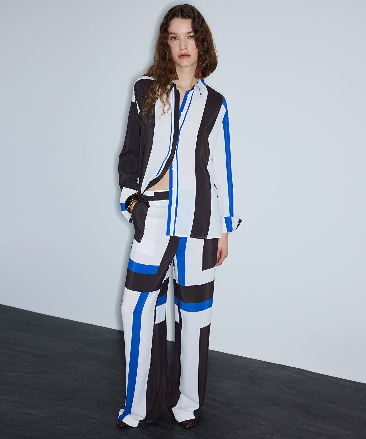 Printed Color-Block Shirt
