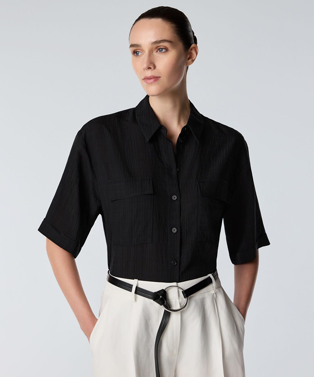 Relaxed-Fit Shirt with Flap Pockets