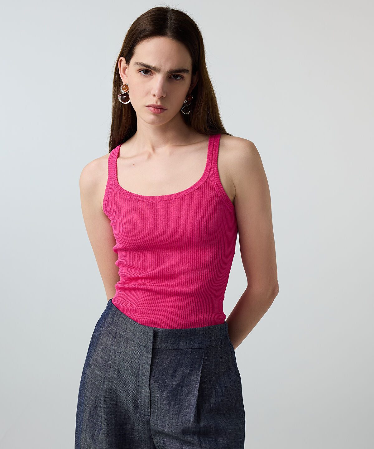 Ribbed Slim-Fit Knit Top