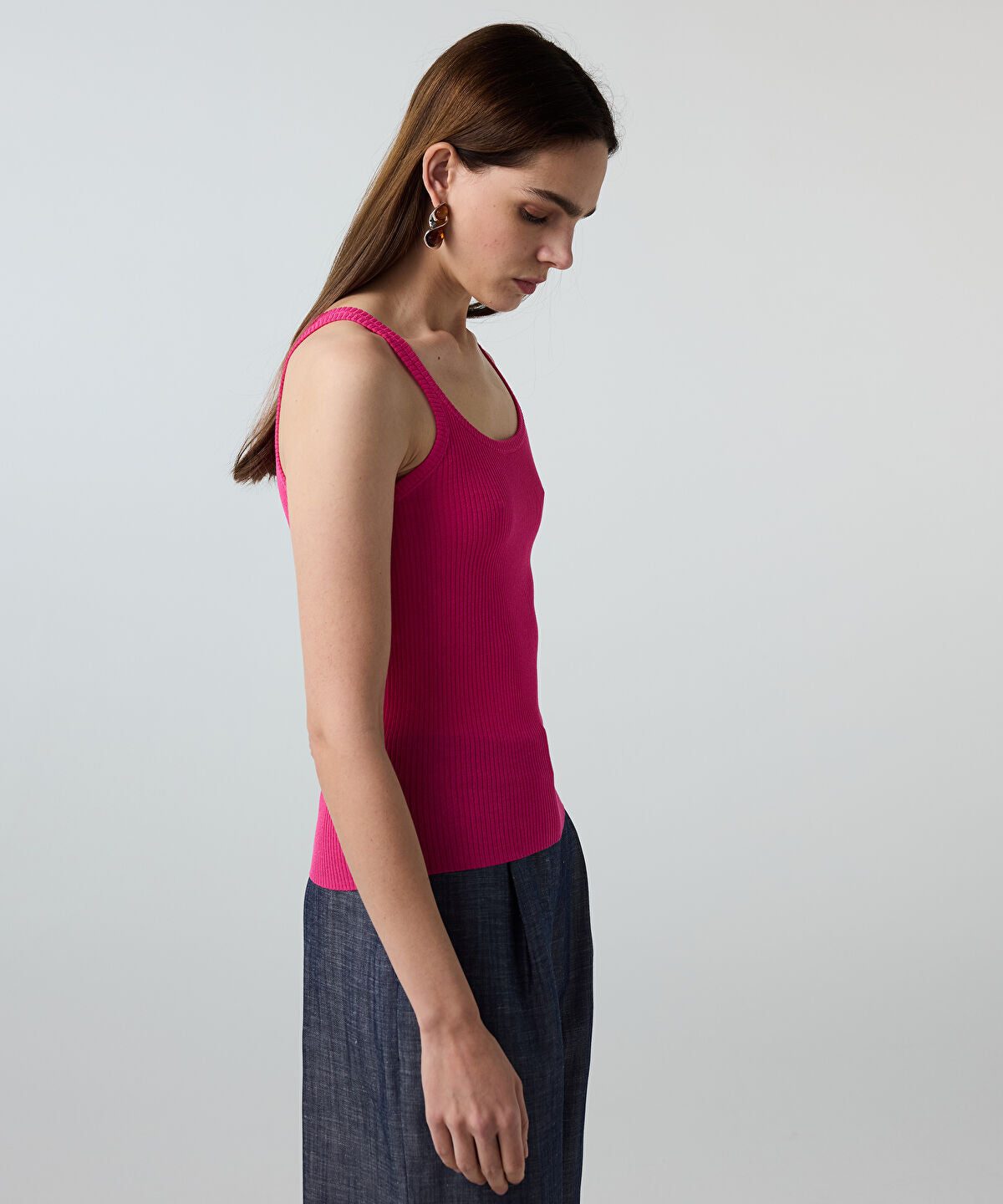 Ribbed Slim-Fit Knit Top