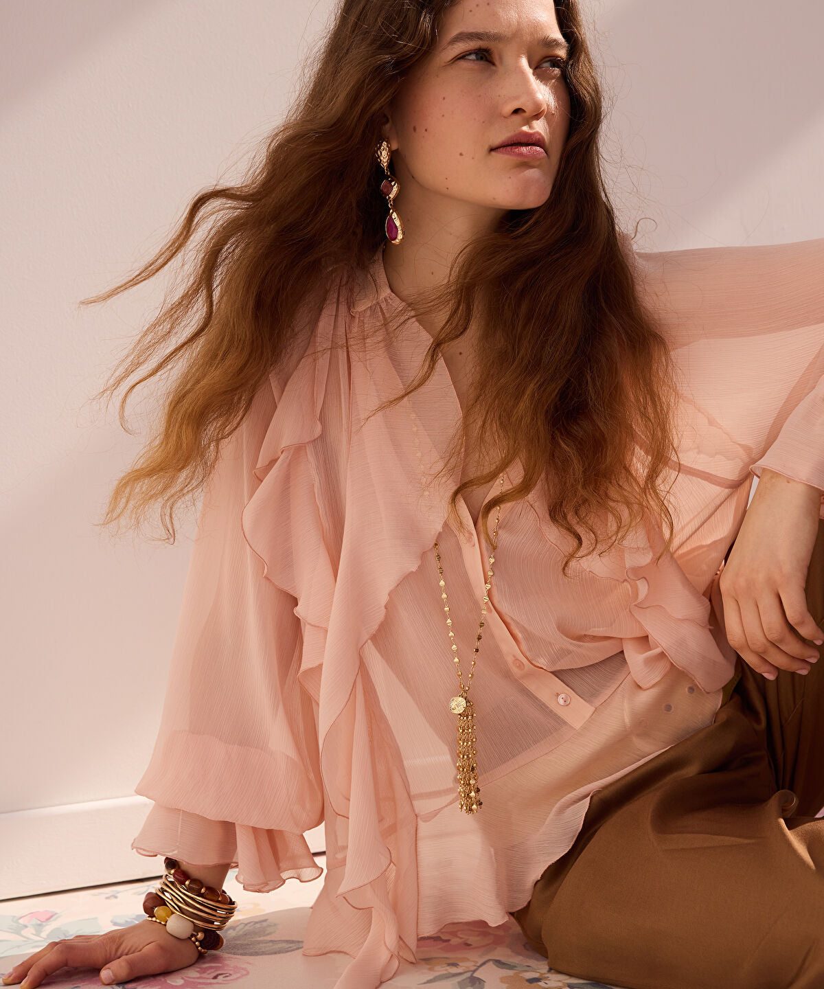 Ruffled Chiffon Blouse