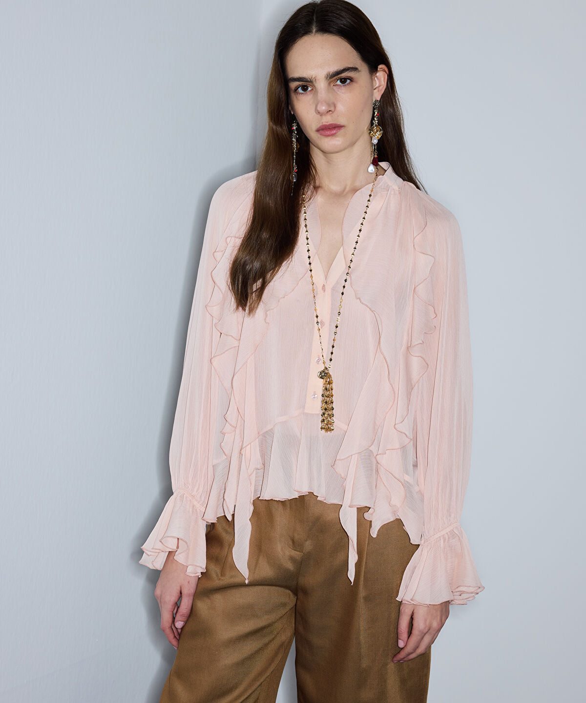 Ruffled Chiffon Blouse