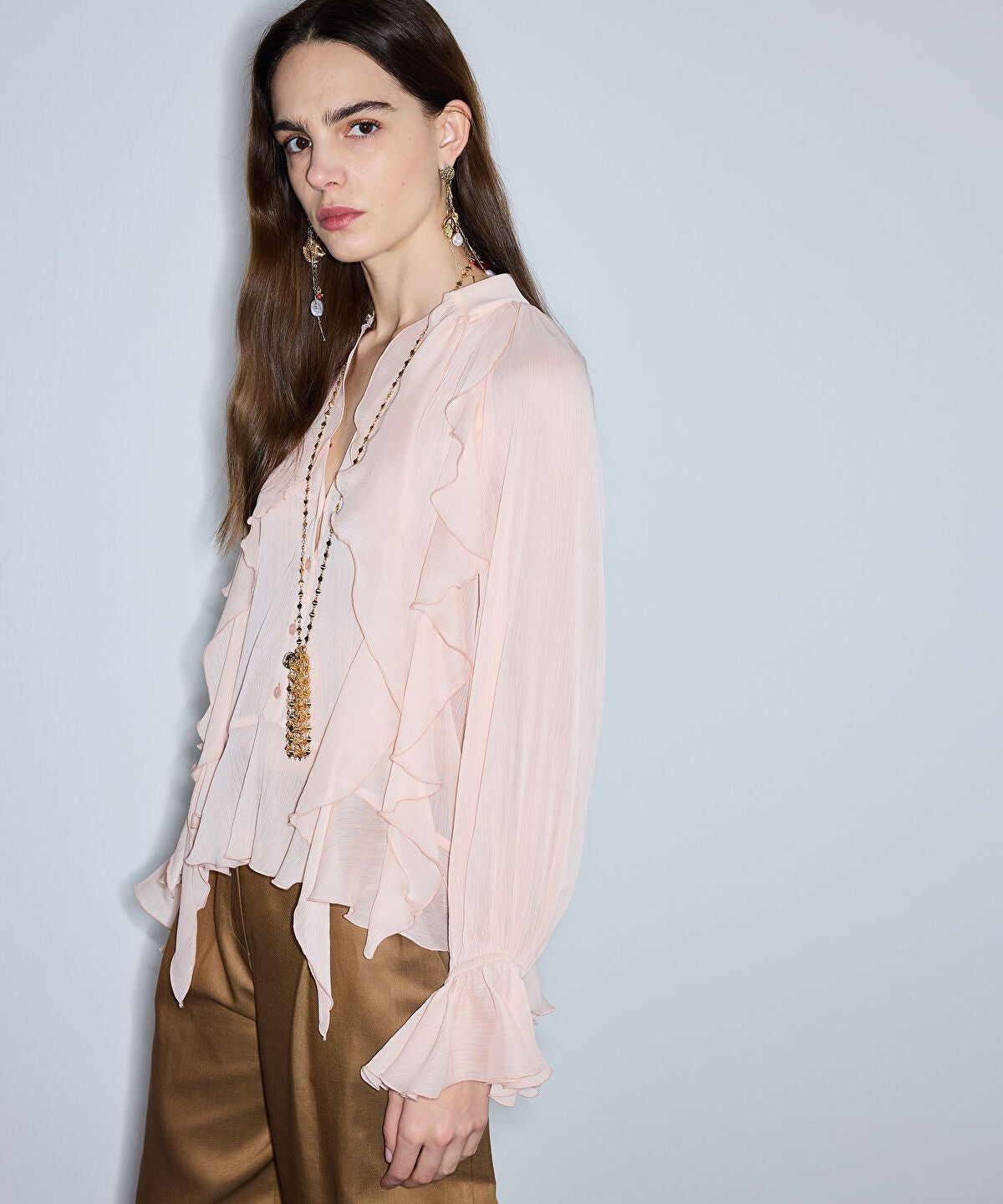 Ruffled Chiffon Blouse