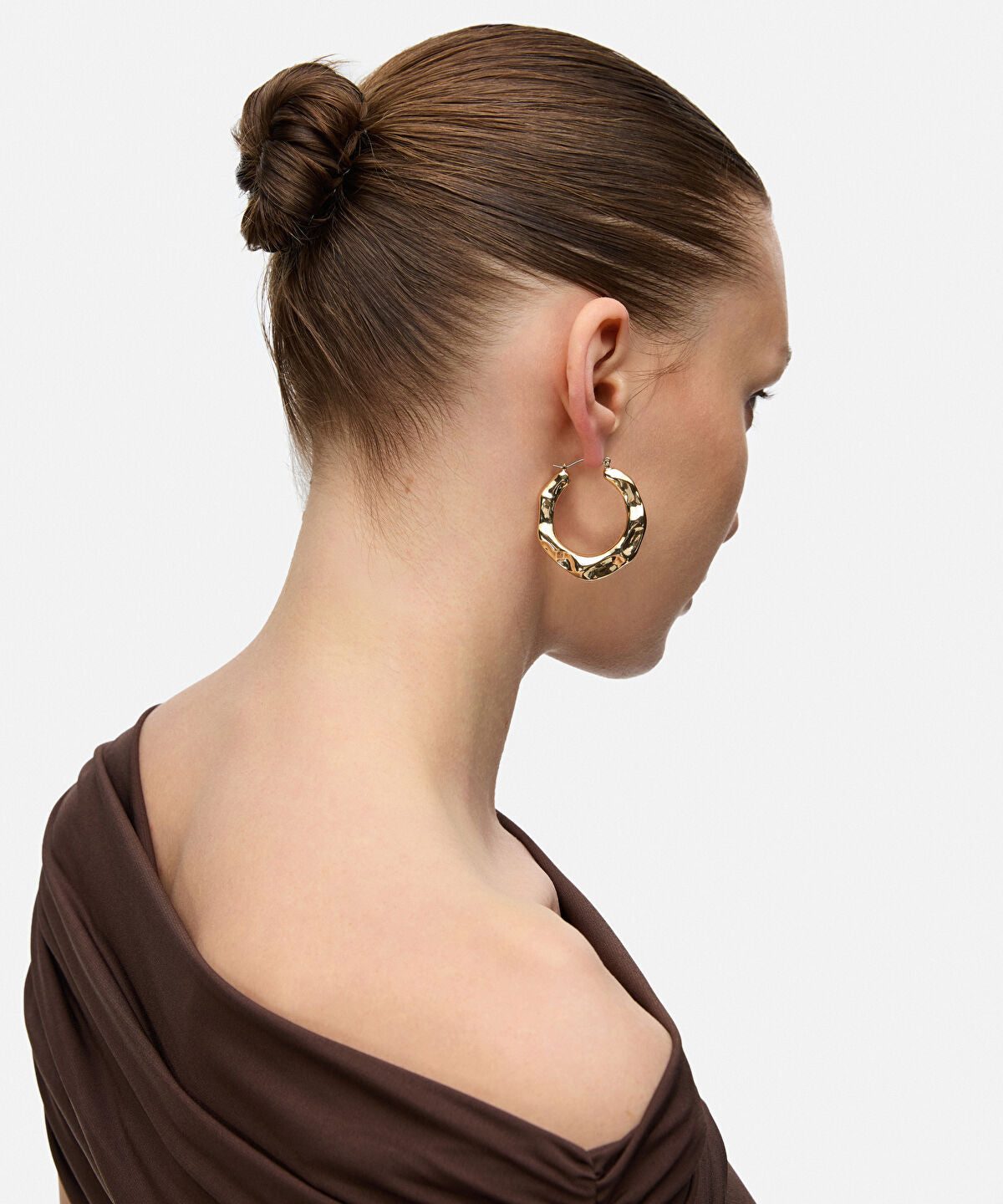 Textured Hoop and Drop Earring Set