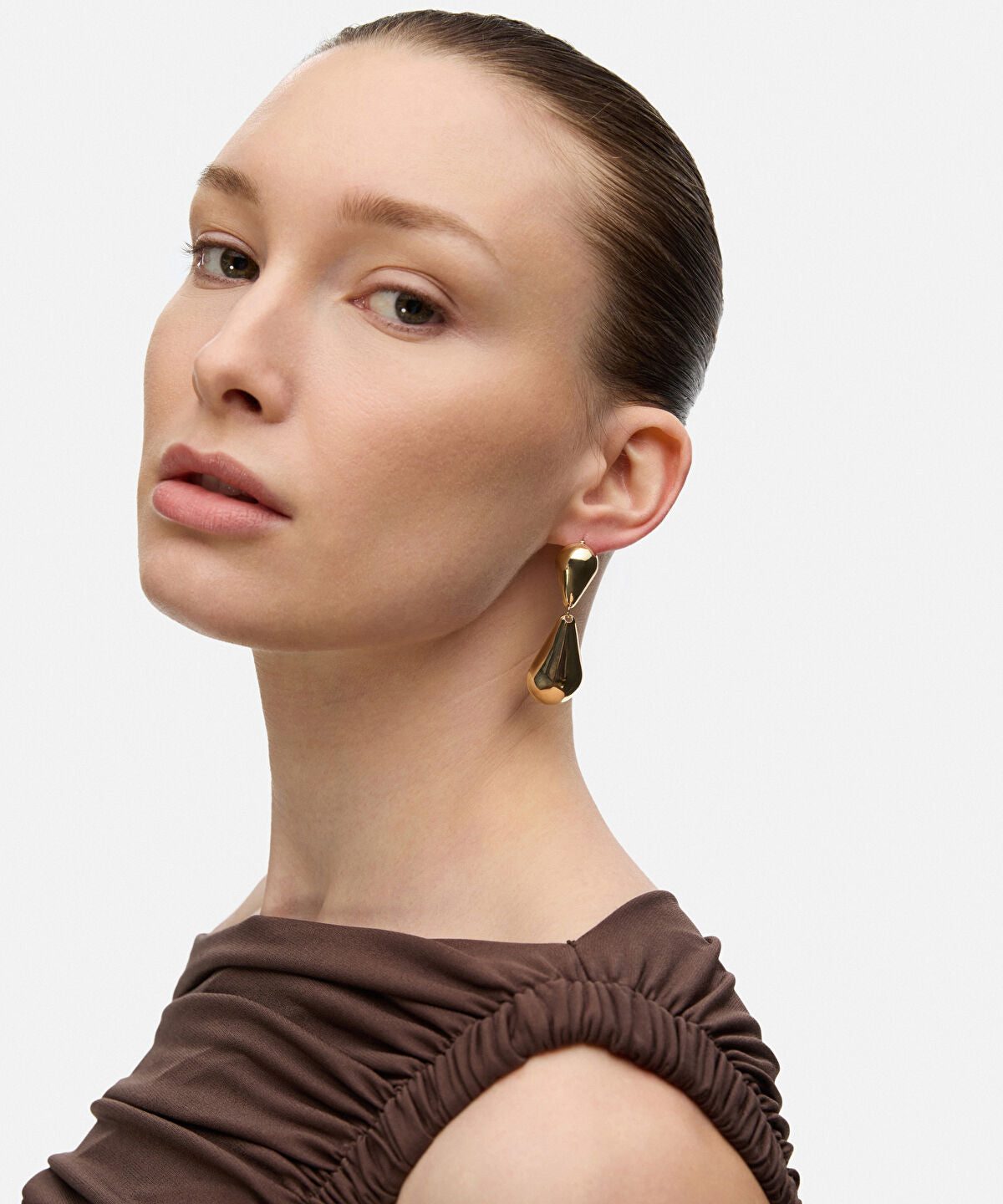 Textured Hoop and Drop Earring Set