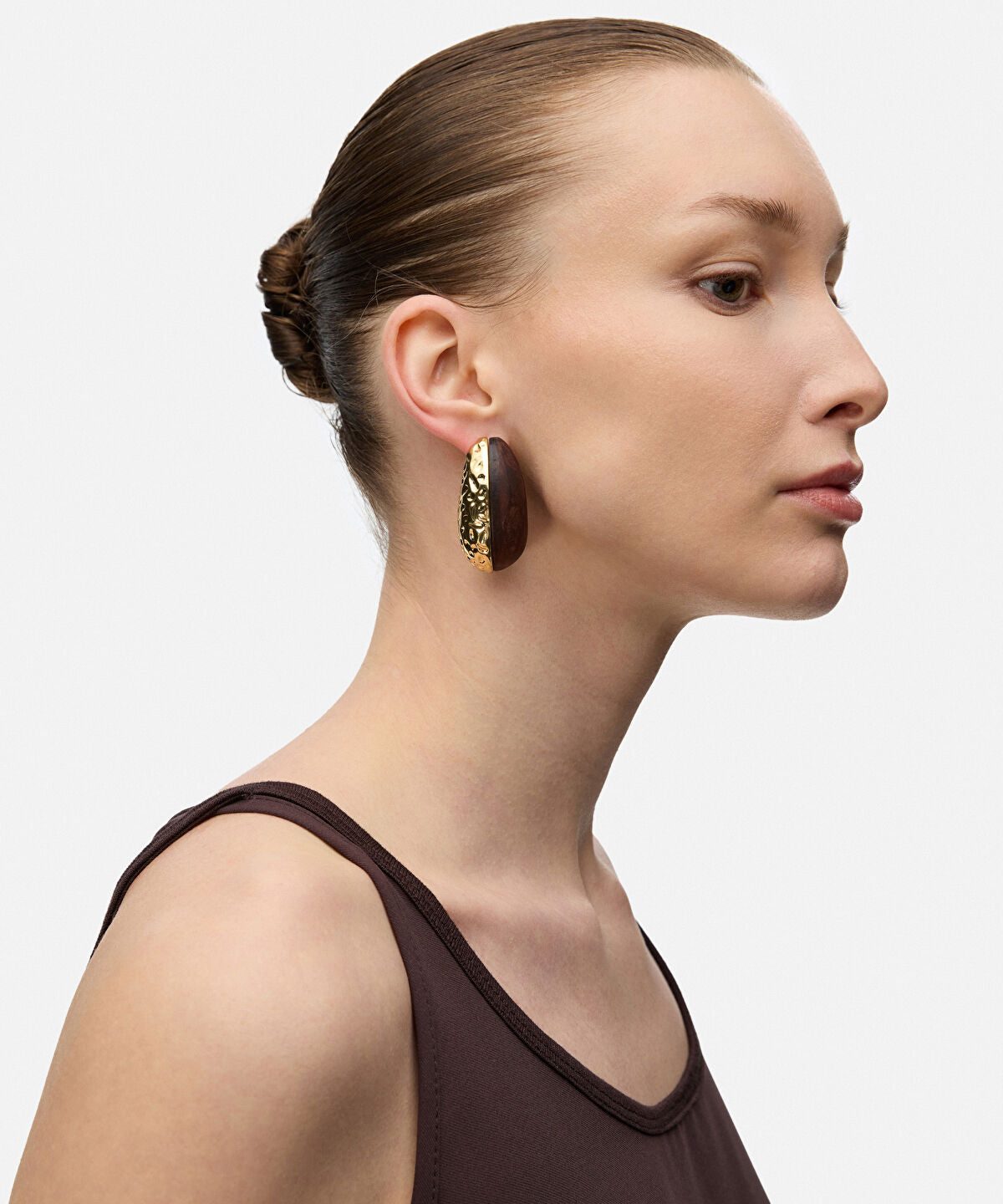 Textured Wood Element Earrings