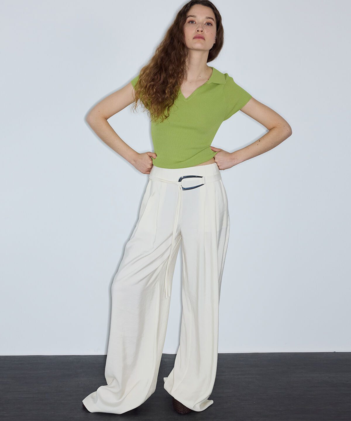 Wide-Leg Trousers with Belt