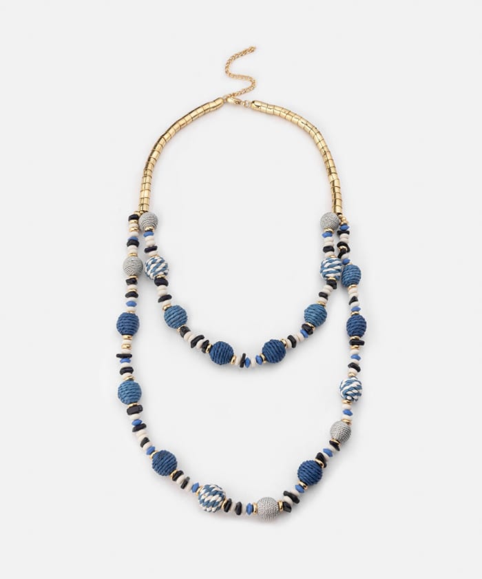 Beaded Raffia Necklace