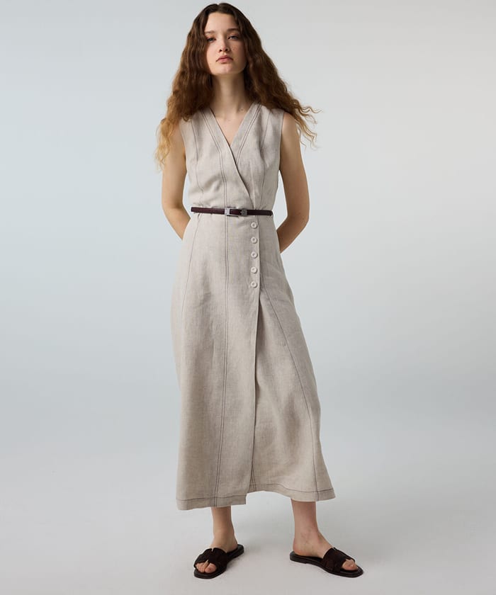 Belted Linen Dress