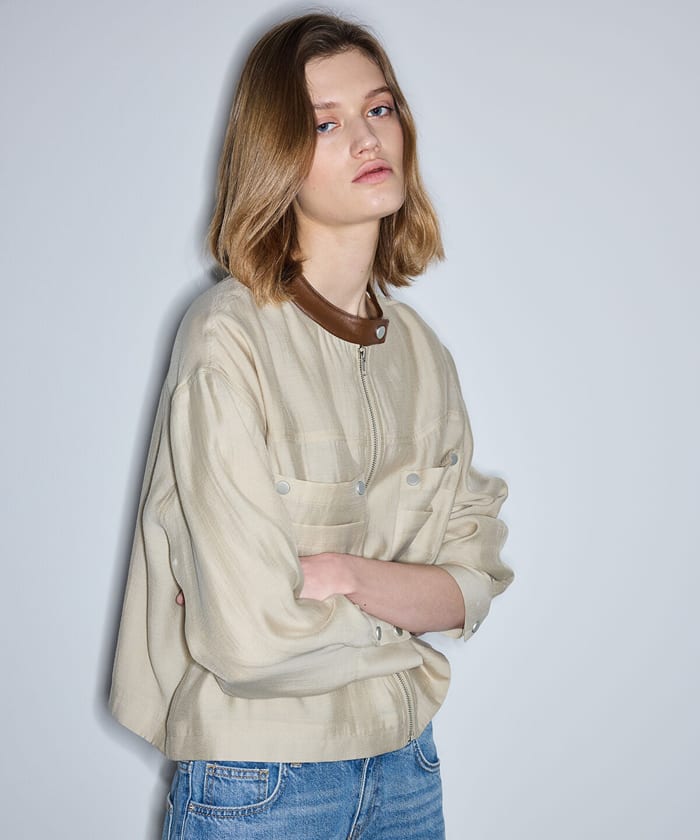 Contrast Collar Coat