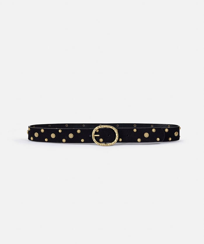 Embellished Suede Belt