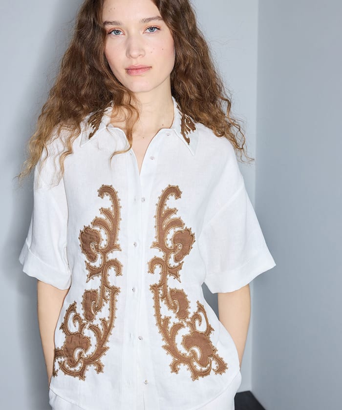 Embroidered Linen Jacket