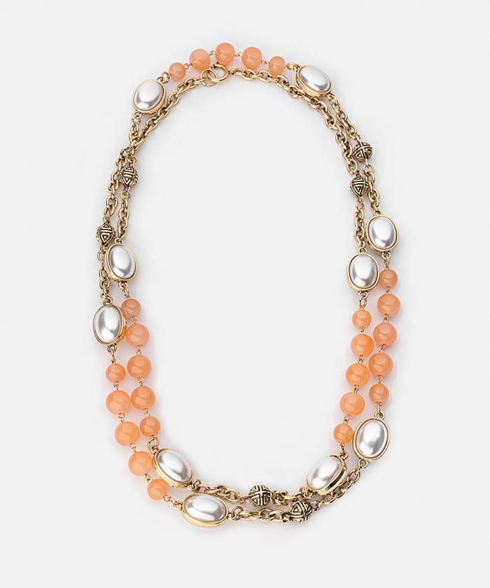Faux Pearl Long Chain Necklace