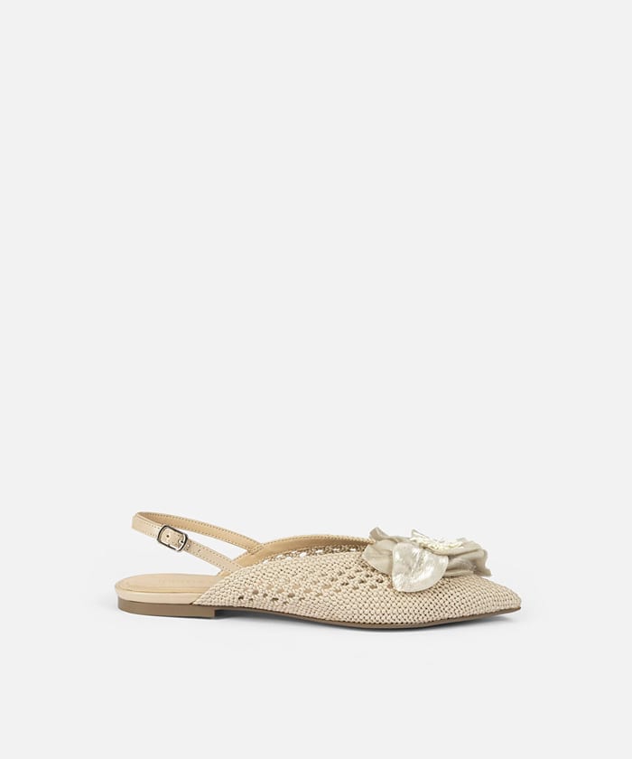Floral Appliqué Textured Flats
