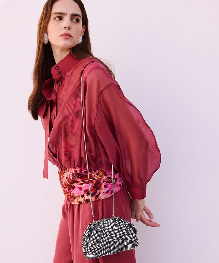High-Neck Balloon Blouse