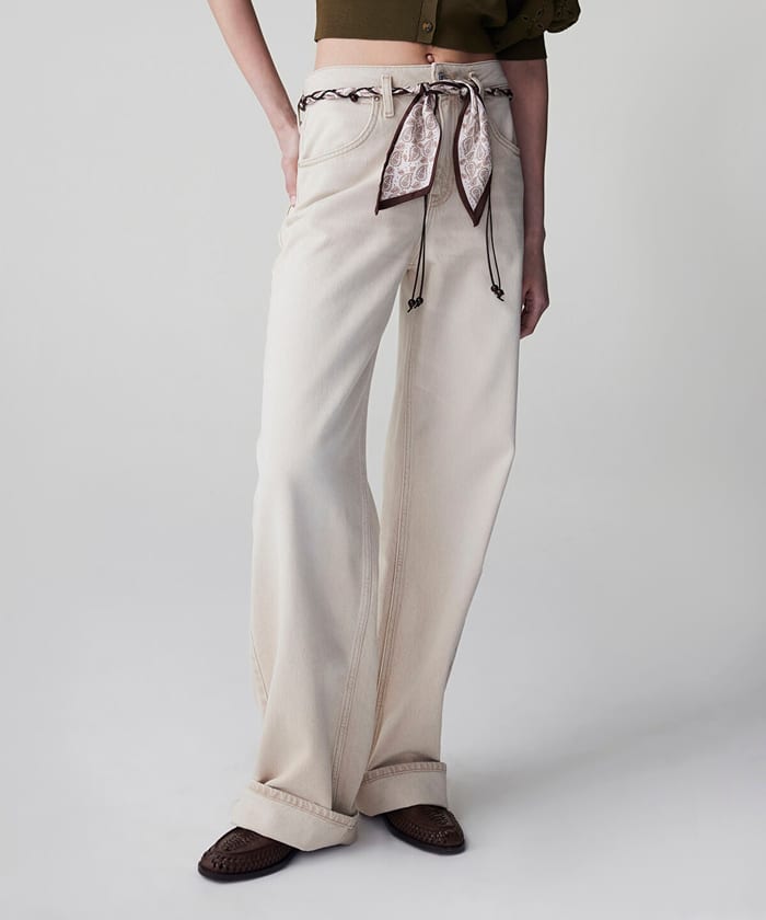 Belted Wide Leg Jeans