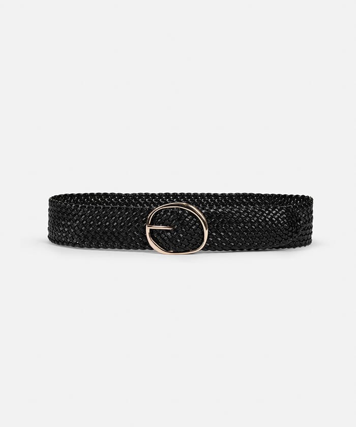 Metal Buckle Woven Belt