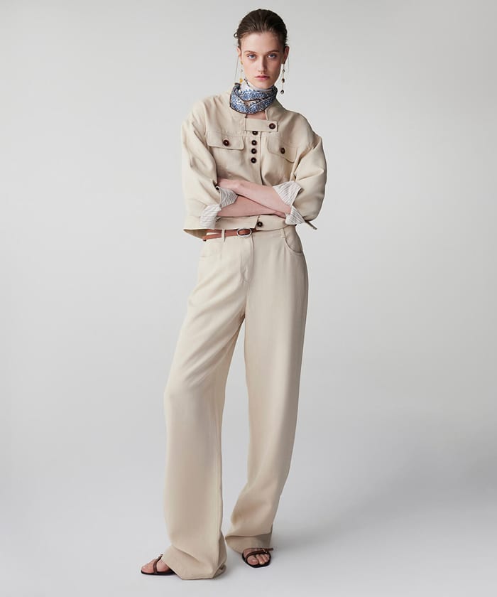Belted Straight Trousers