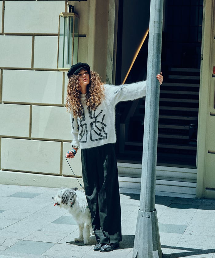 Pinstripe Trousers with Belt